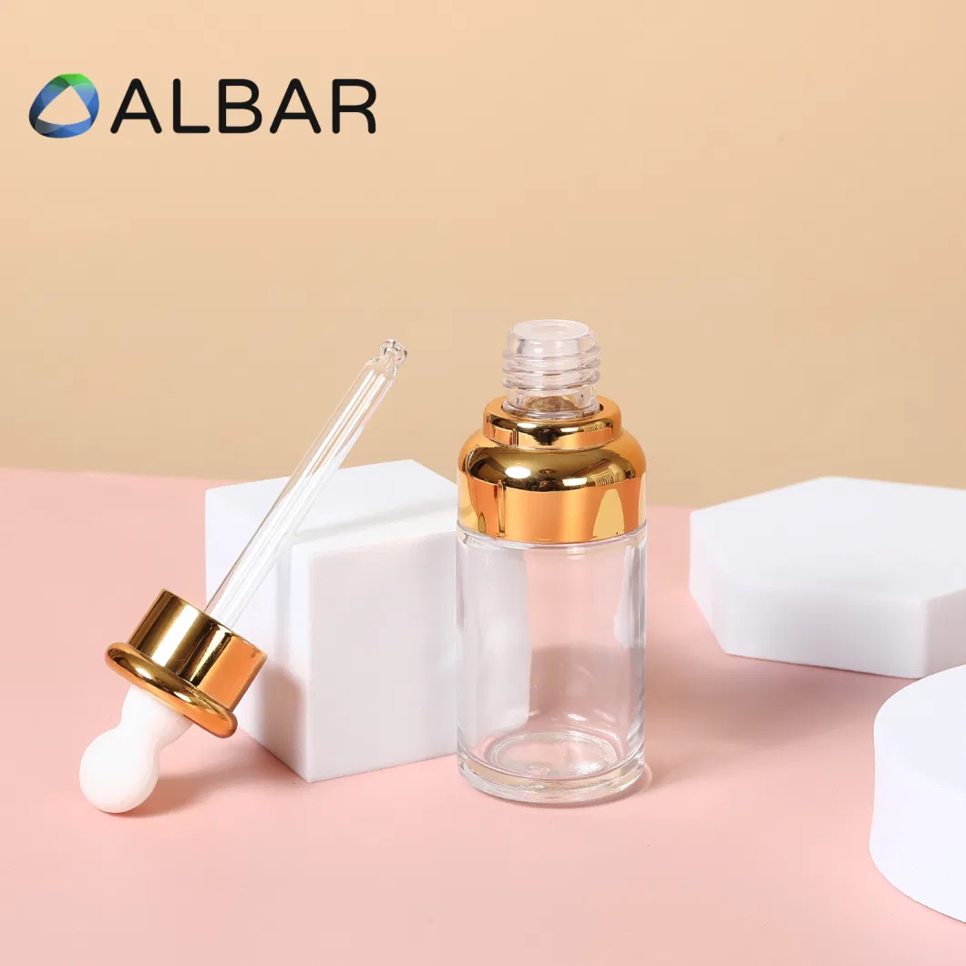 Small Size 10ml 20ml 30ml 50ml 100ml Flat and Oblique Shoulder Face Lotion Serum Oil Glass Face Care Bottle with Dropper Pump Airtight Children Caps Available