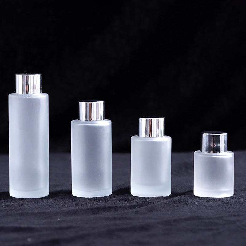 30ml 50ml 100ml Frosted Serum Glass Bottle Emulsion Glass Container Liquid Foundation Bottle with Bamboo Dropper