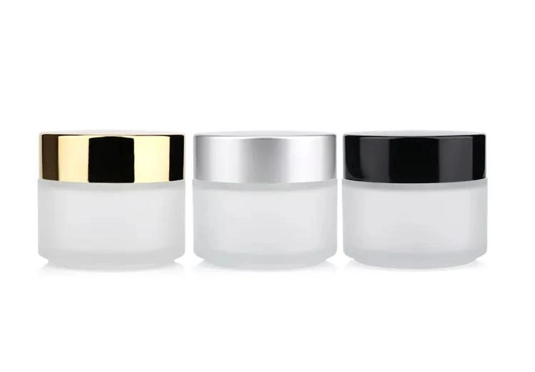 Frosted 100g Glass Cream Jar Cosmetic Containers for Face Cream